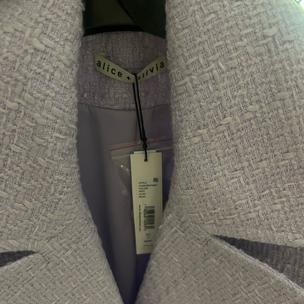 Alice + Olivia Light Purple Double-Breasted Trench Coat - Picture 8 of 13